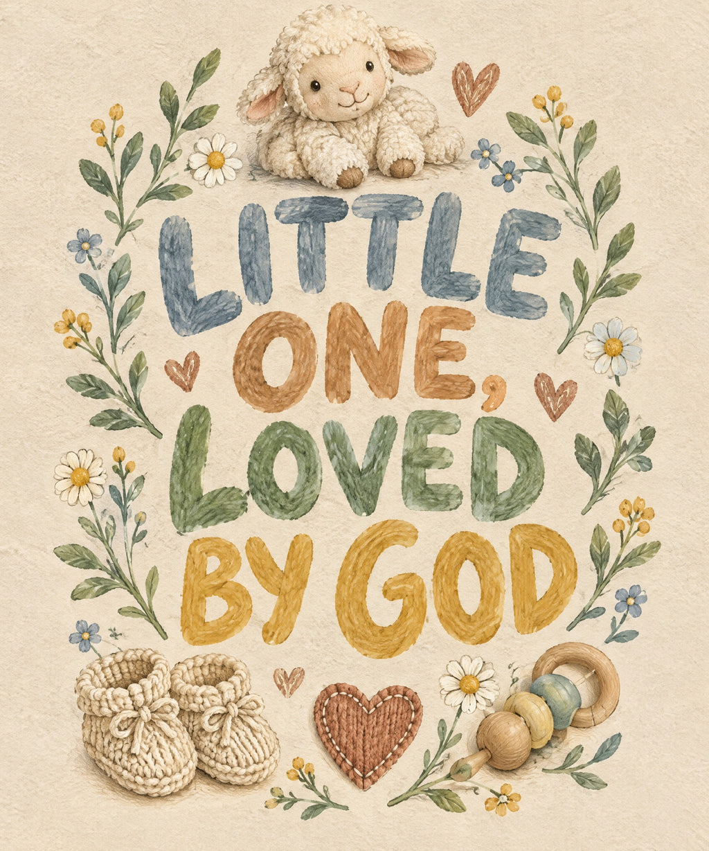 Little One, Loved by God blanket, full design