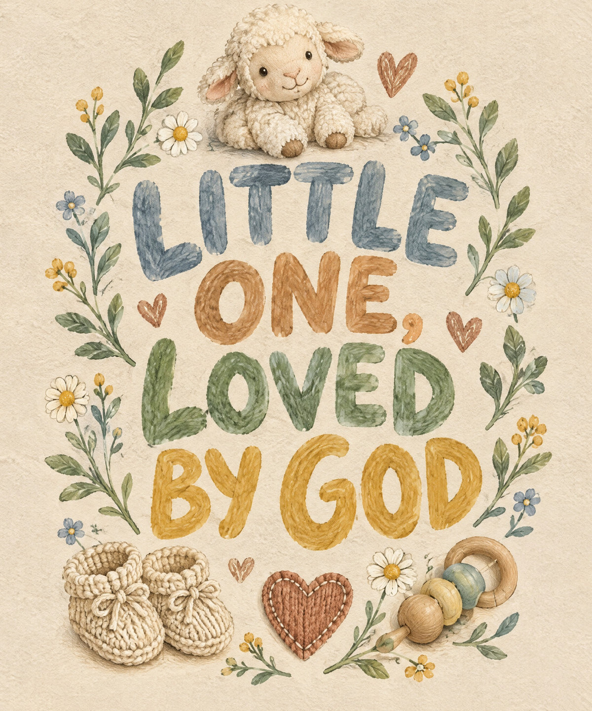 Little One, Loved by God blanket, full design