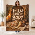 This Is My Body blanket, held open