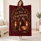 Do This in Remembrance of Me blanket, held open