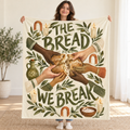 The Bread We Break blanket, held open