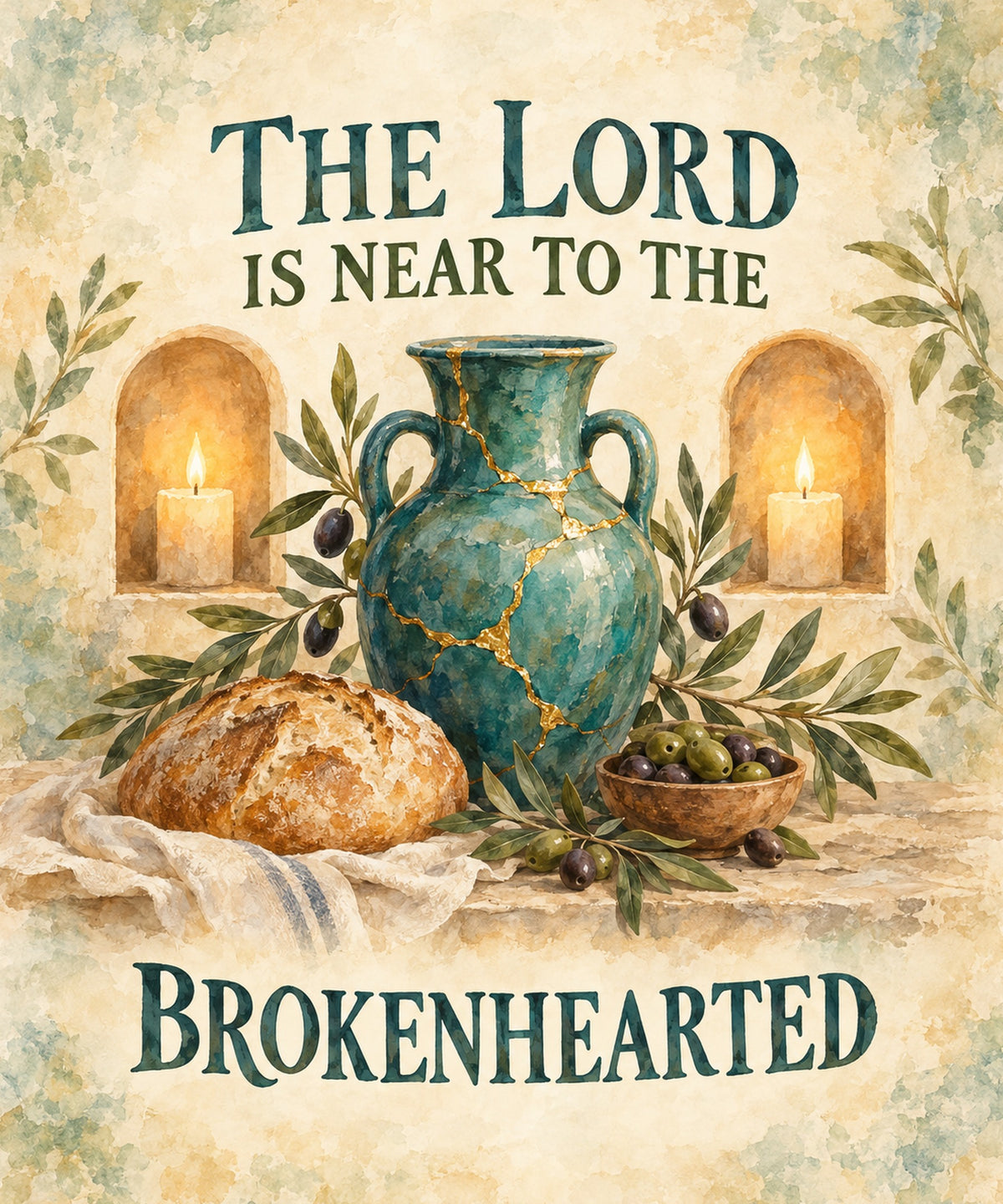 The Lord Is Near to the Brokenhearted blanket, full design