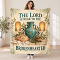 The Lord Is Near to the Brokenhearted blanket, held open