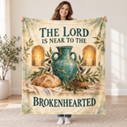 The Lord Is Near to the Brokenhearted blanket, held open