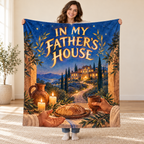 In My Father’s House blanket, held open