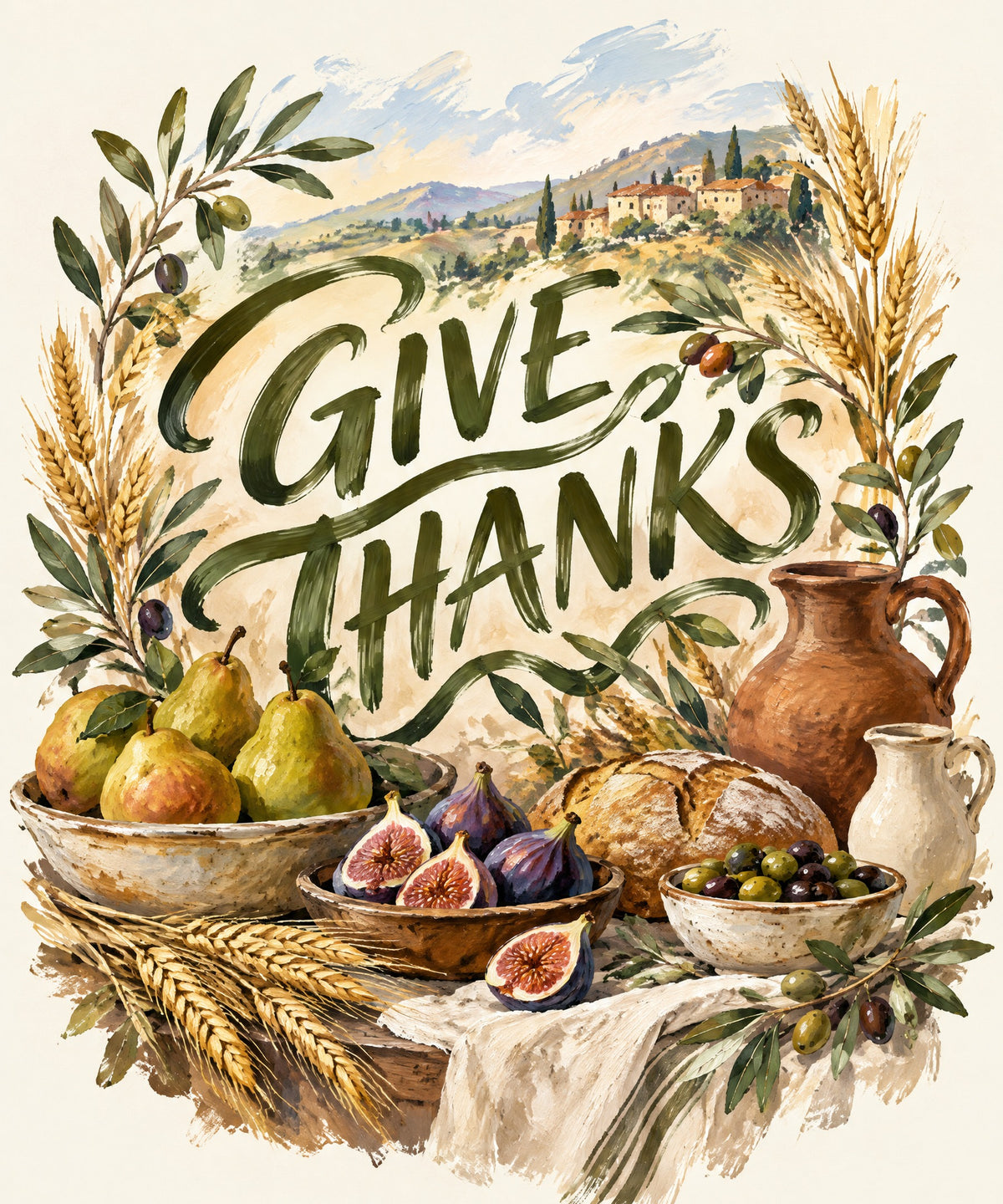 Give Thanks blanket, full design
