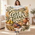 Give Thanks blanket, held open