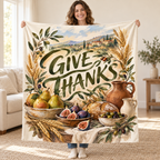 Give Thanks blanket, held open