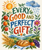 Every Good and Perfect Gift blanket, full design