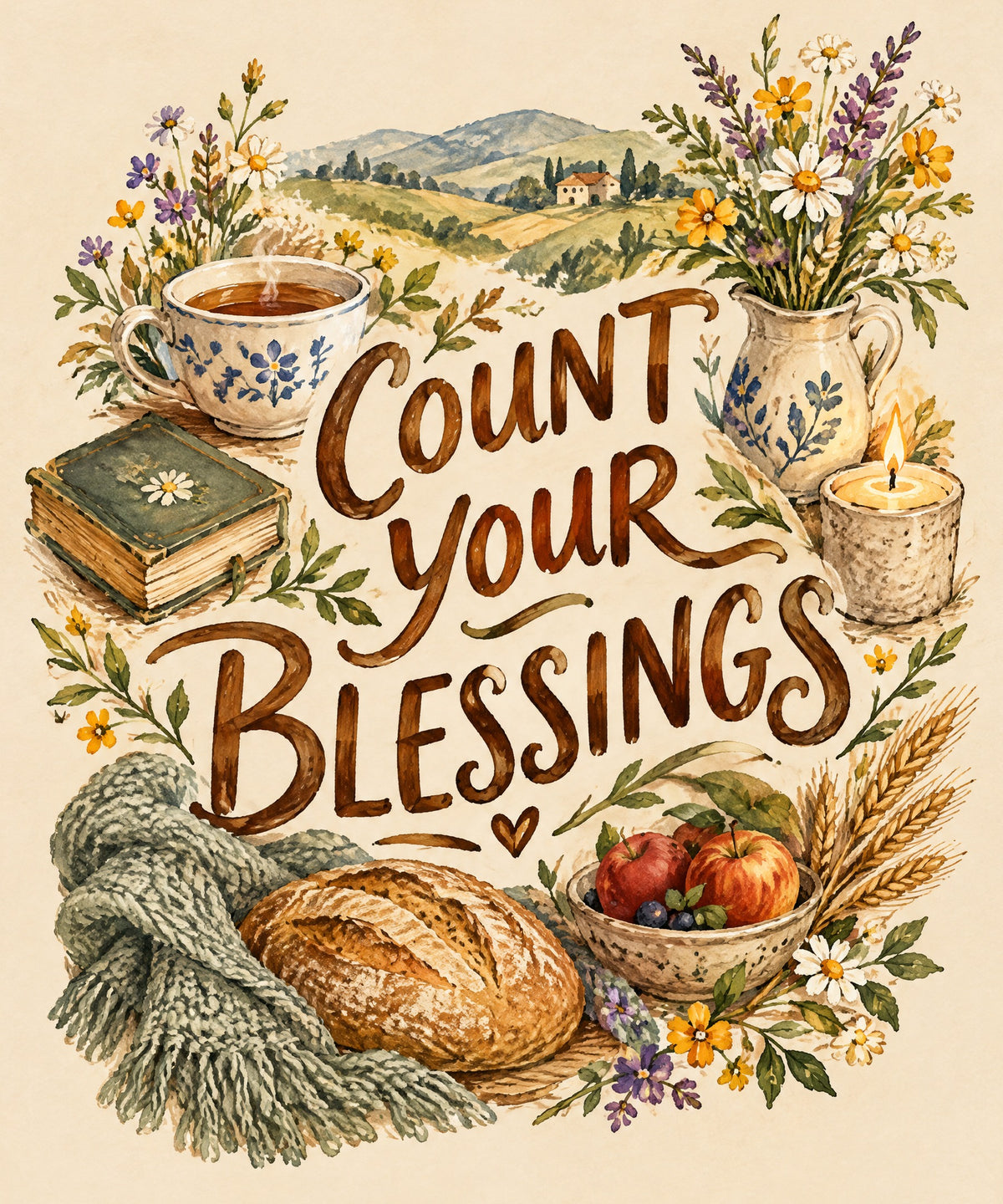 Count Your Blessings blanket, full design