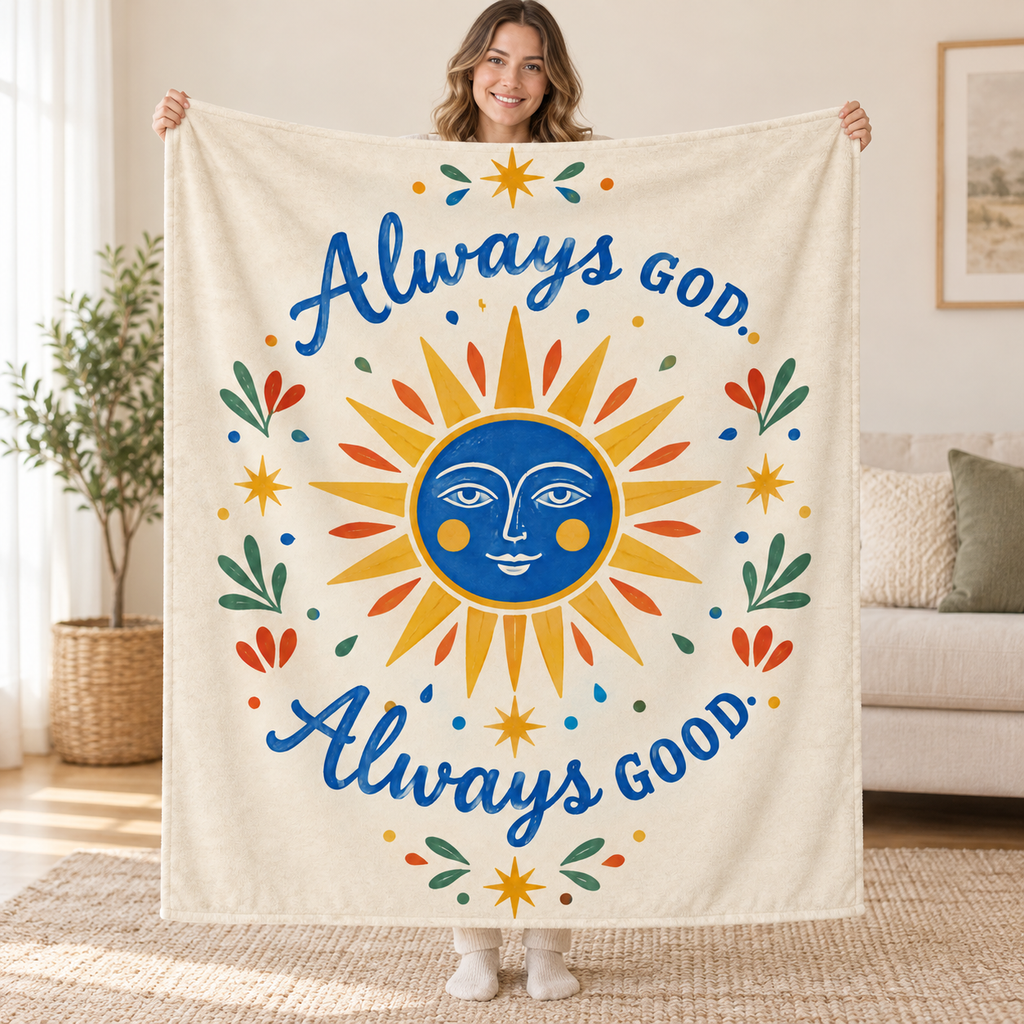 Always God. Always Good blanket, held open