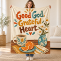 Good God. Grateful Heart blanket, held open