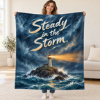 Steady in the Storm blanket, held open