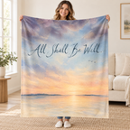All Shall Be Well blanket, held open