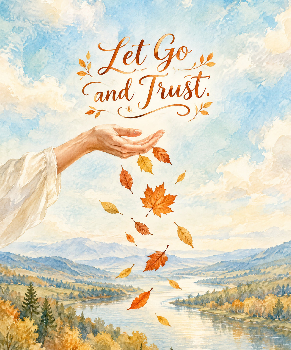 Let Go and Trust blanket, full design