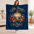 His Timing Is Perfect blanket, held open