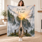 Even Here, I Trust blanket, held open