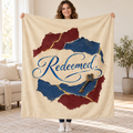 Redeemed blanket, held open
