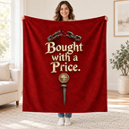 Bought with a Price blanket, held open
