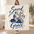Saved by Grace blanket, held open
