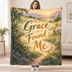 Grace Found Me blanket, held open