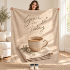 Grace for Today blanket, held open