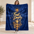 Trust Deeply blanket, held open