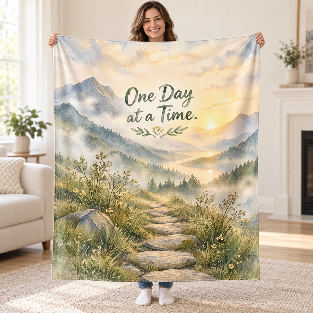 One Day at a Time blanket, held open