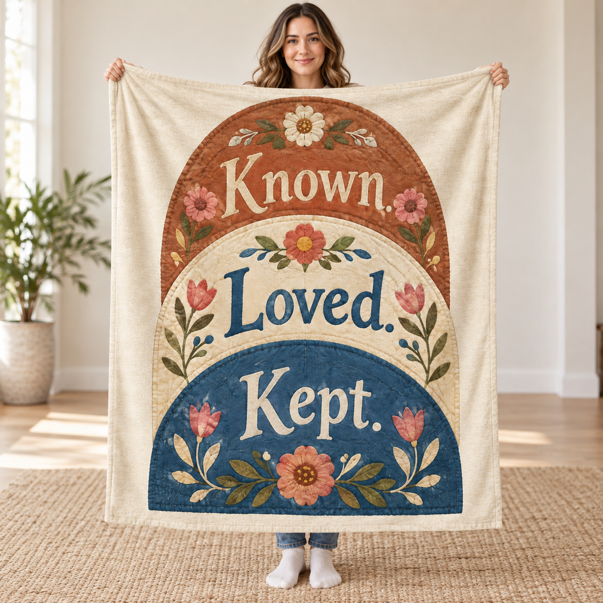Known. Loved. Kept blanket, held open