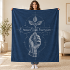 Created with Intention blanket, held open