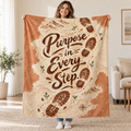 Purpose in Every Step blanket, held open