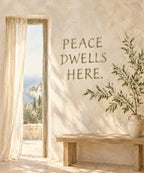 Peace Dwells Here. blanket, full design