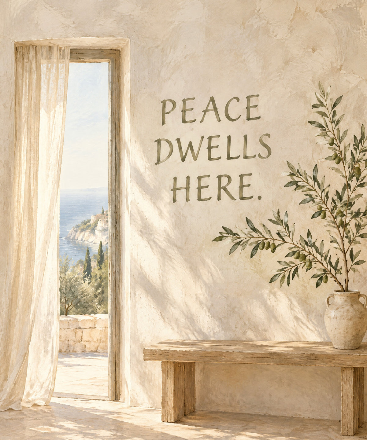 Peace Dwells Here. blanket, full design