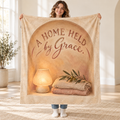 A Home Held by Grace. blanket, held open