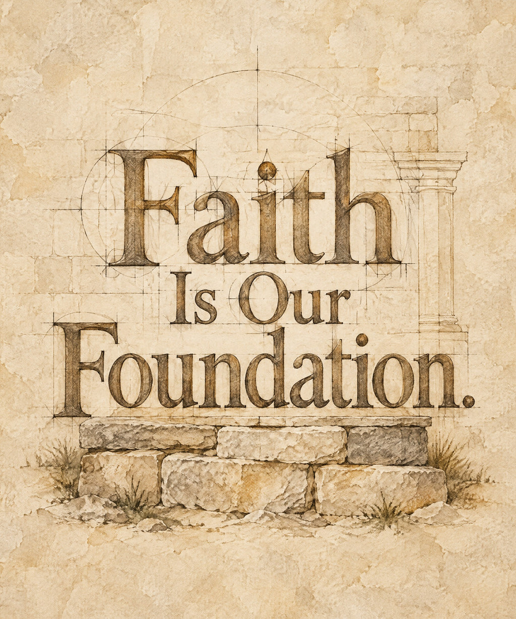 Faith Is Our Foundation. blanket, full design