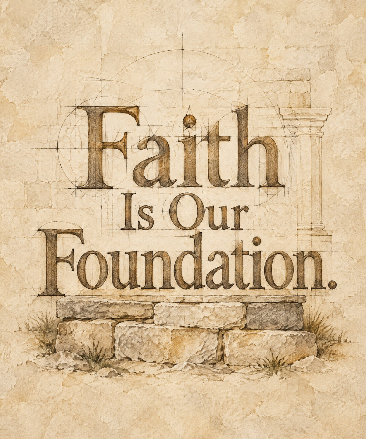 Faith Is Our Foundation. blanket, full design