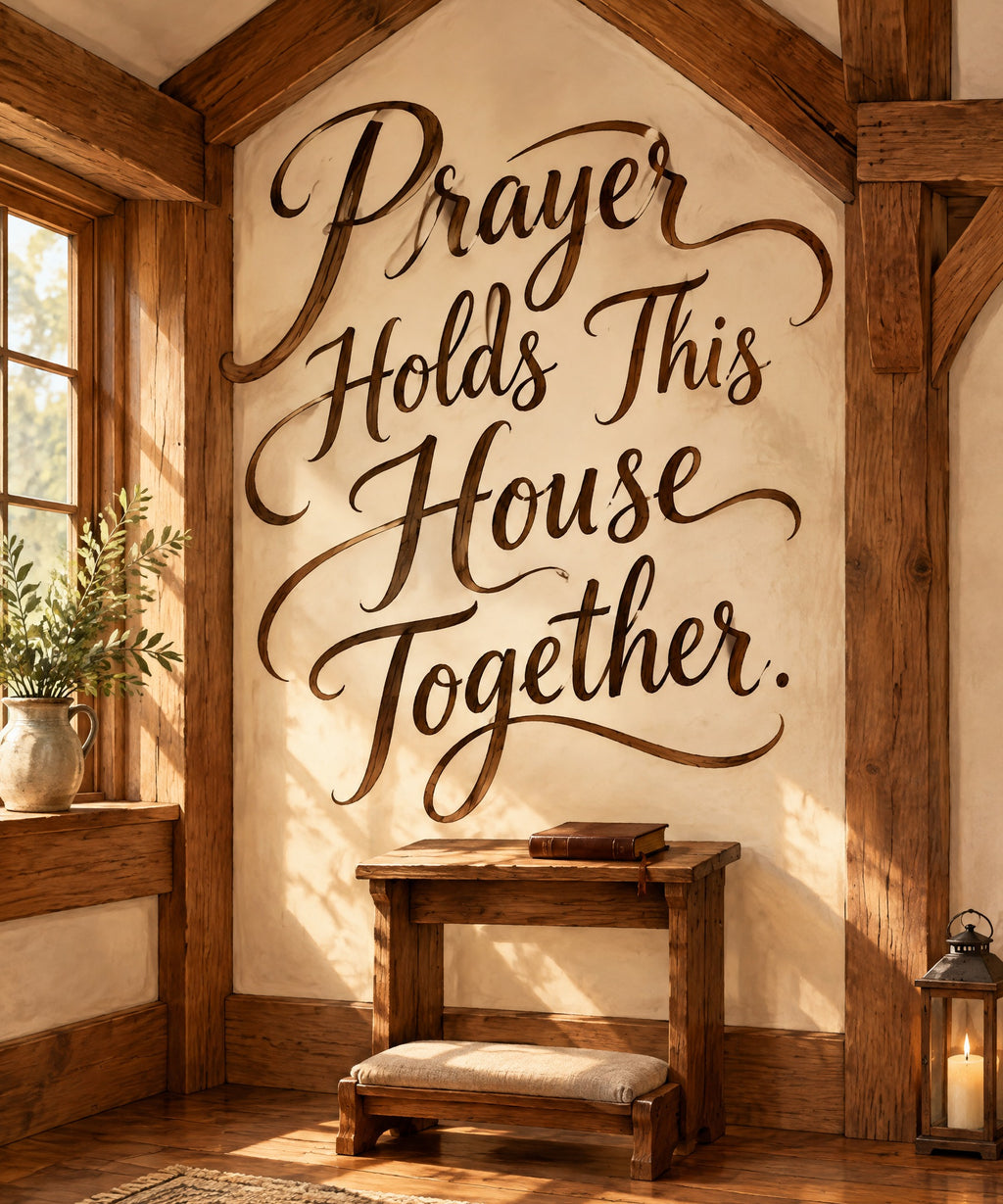 Prayer Holds This House Together. blanket, full design