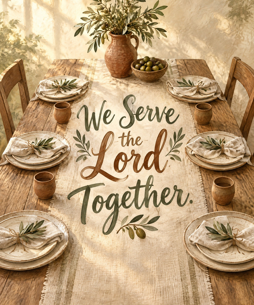 We Serve the Lord Together. blanket, full design