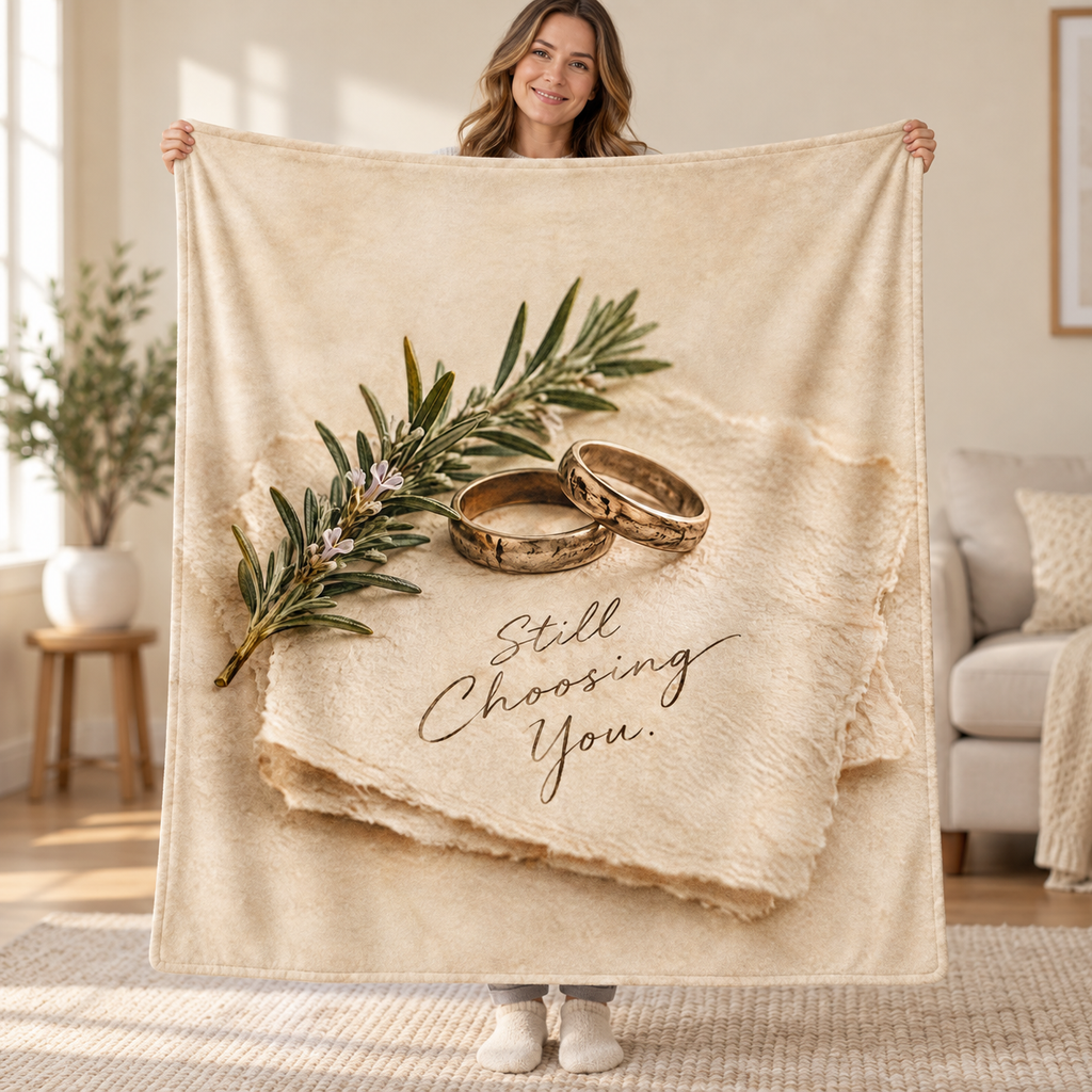 Still Choosing You. blanket, held open