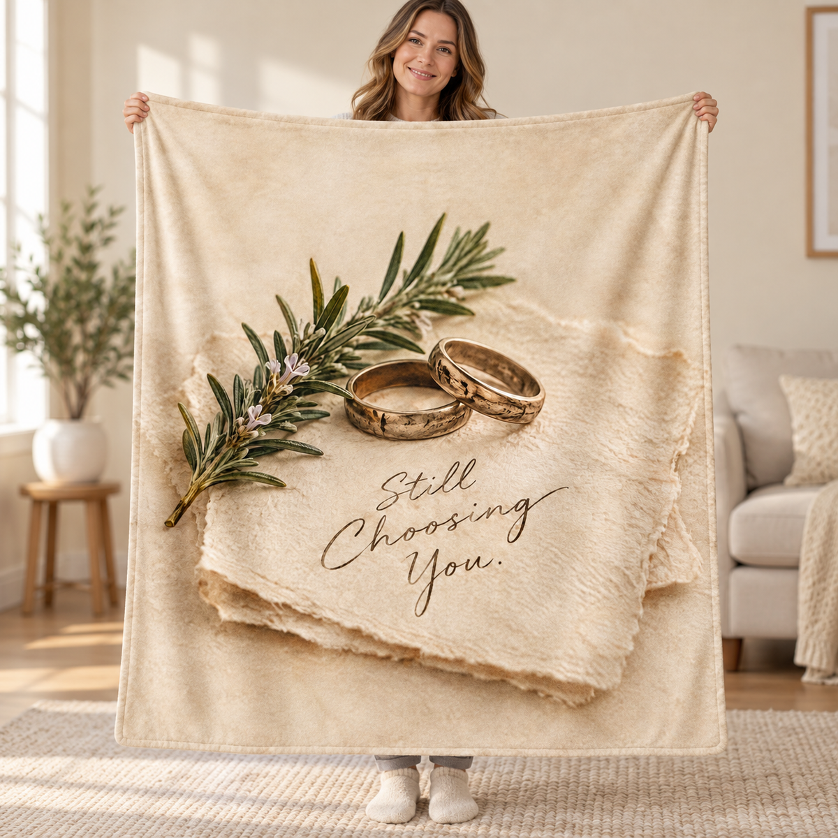 Still Choosing You. blanket, held open