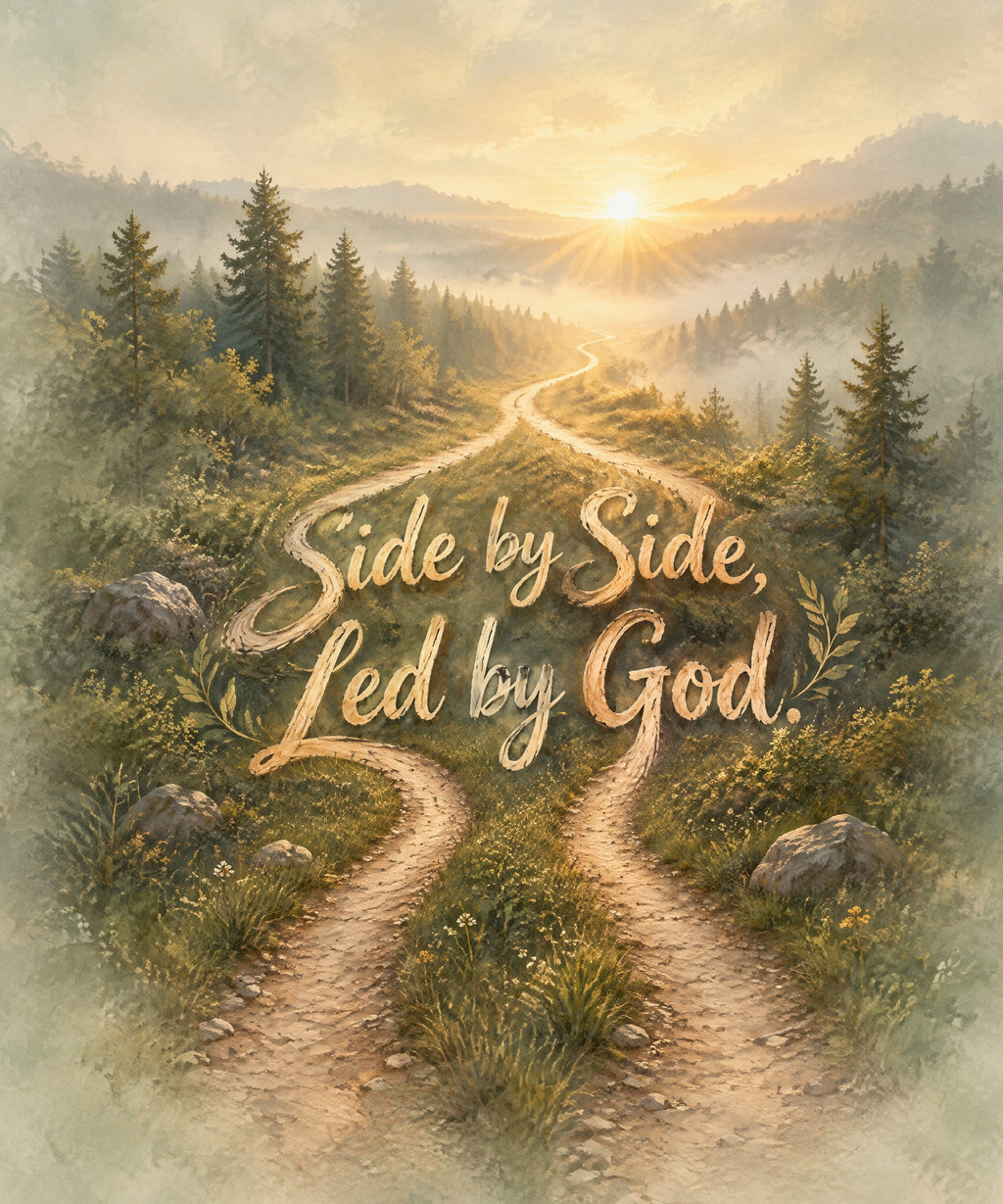 Side by Side, Led by God. blanket, full design