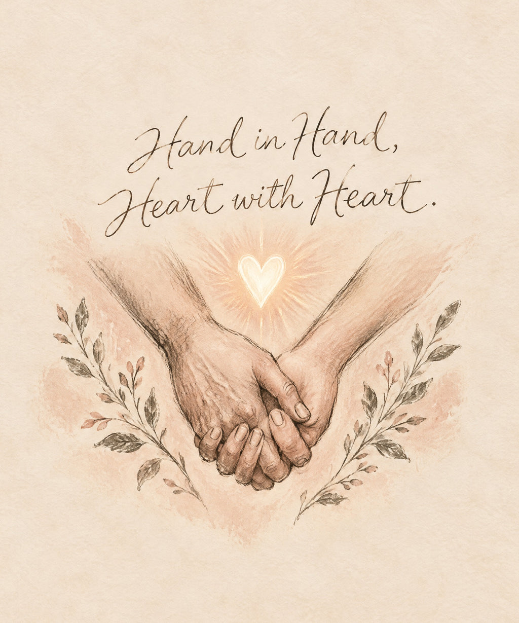Hand in Hand, Heart with Heart. blanket, full design