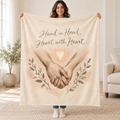 Hand in Hand, Heart with Heart. blanket, held open