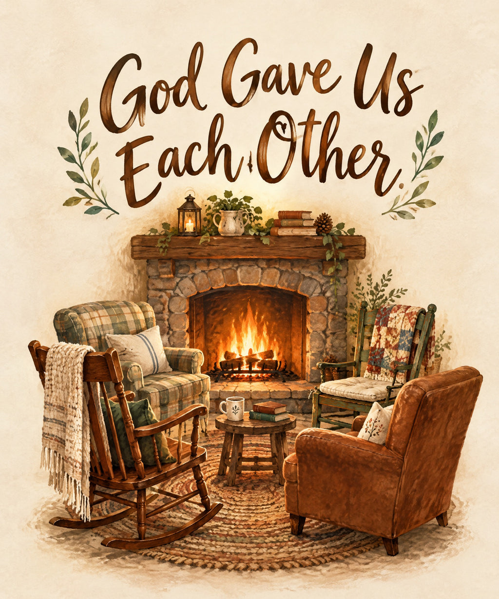 God Gave Us Each Other. blanket, full design