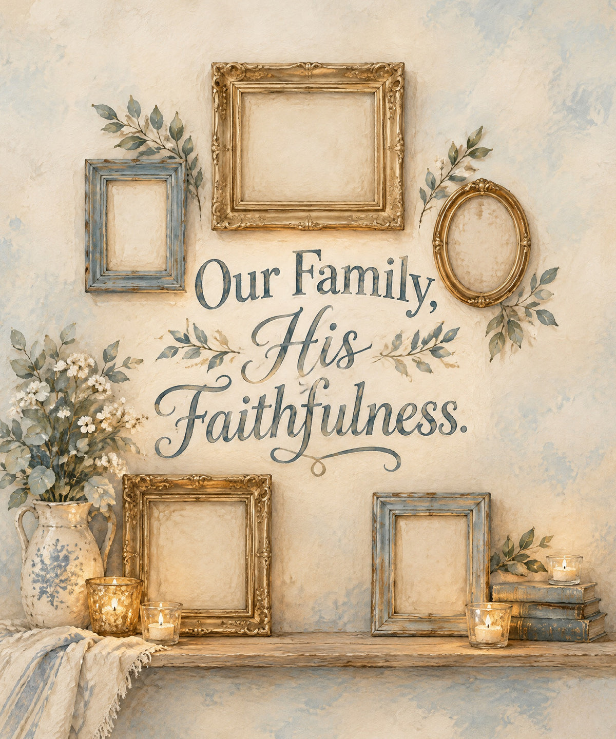 Our Family, His Faithfulness. blanket, full design