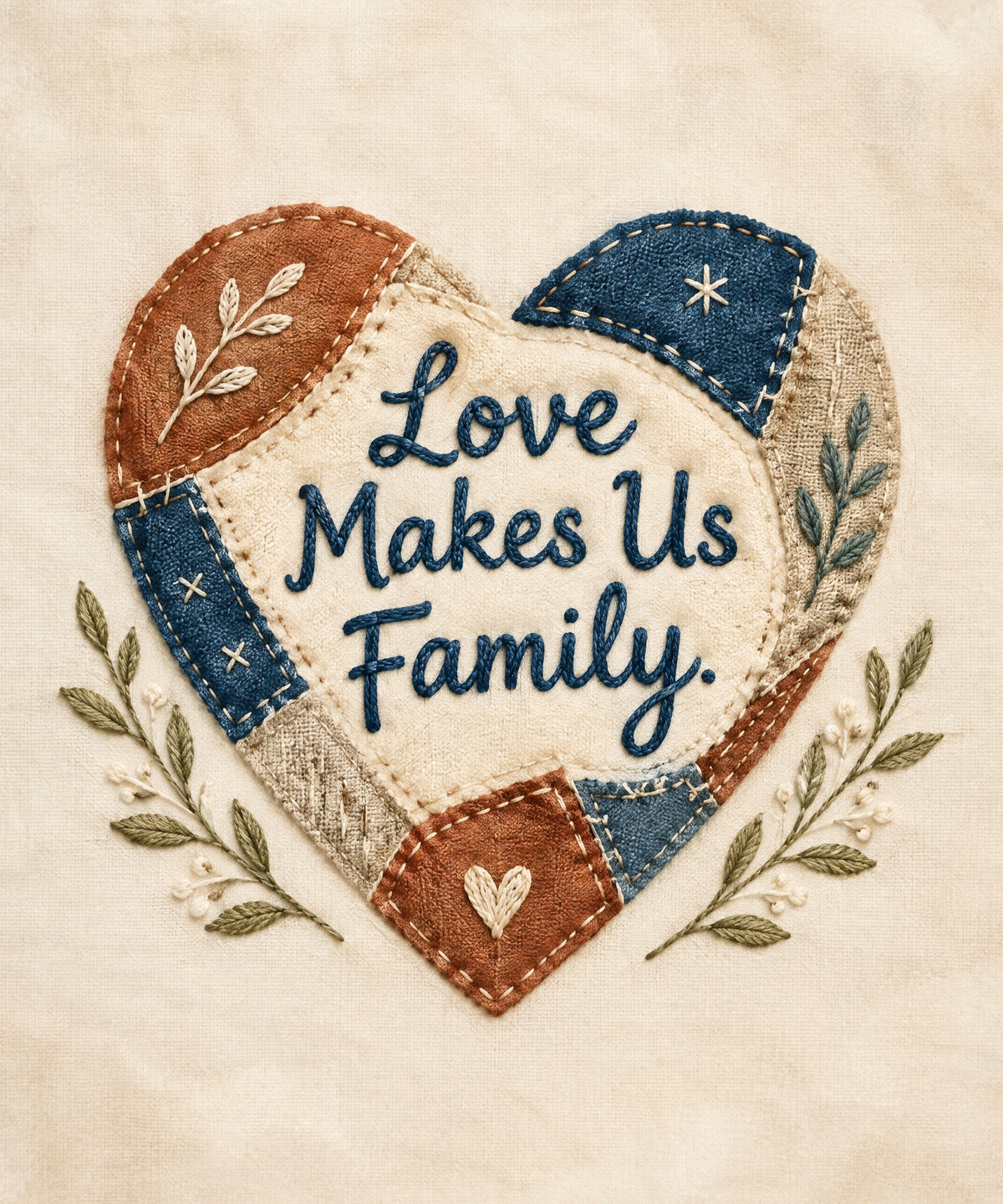 Love Makes Us Family. blanket, full design