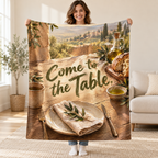 Come to the Table. blanket, held open