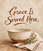 Grace Is Served Here. blanket, full design