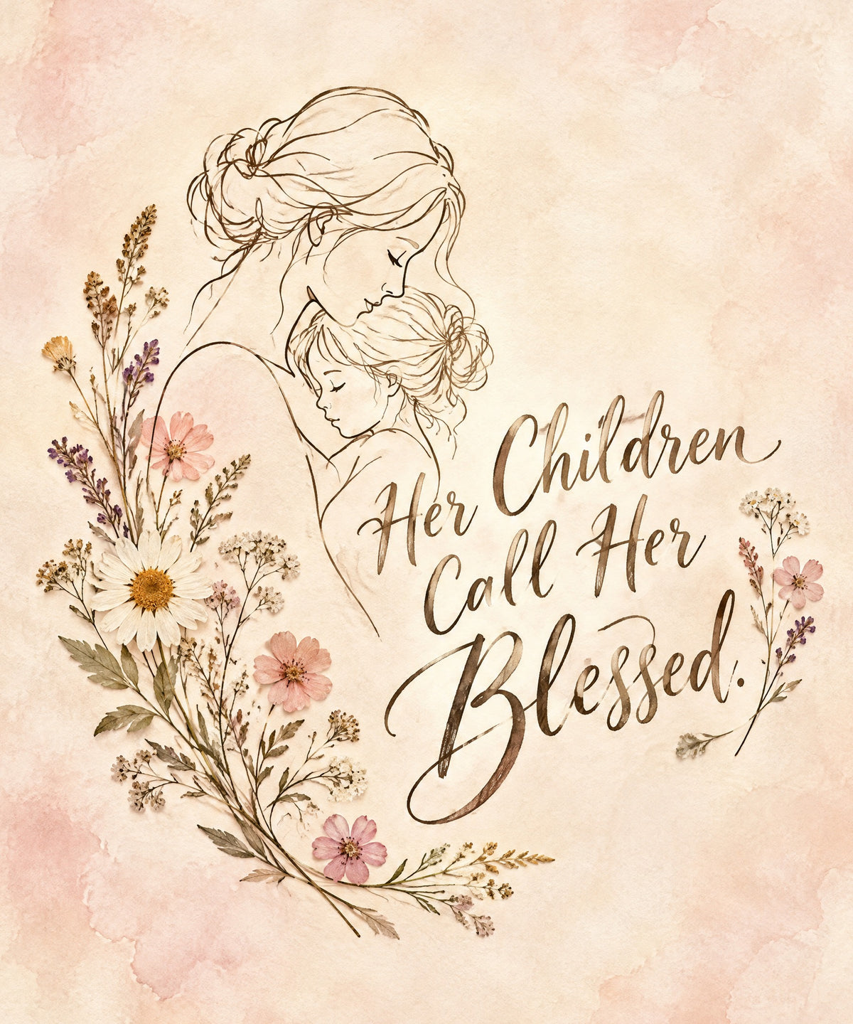 Her Children Call Her Blessed. blanket, full design