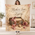 A Mother’s Love Leaves a Legacy. blanket, held open